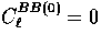 $C_\ell^{BB(0)}
=0$